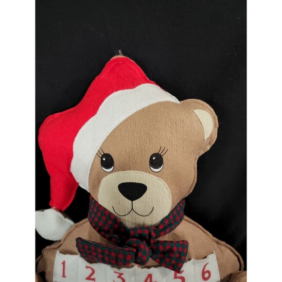 Teddy Bear in Santa Hat Advent Calendar Christmas Decoration Stuffed Felt - Picture 4 of 12